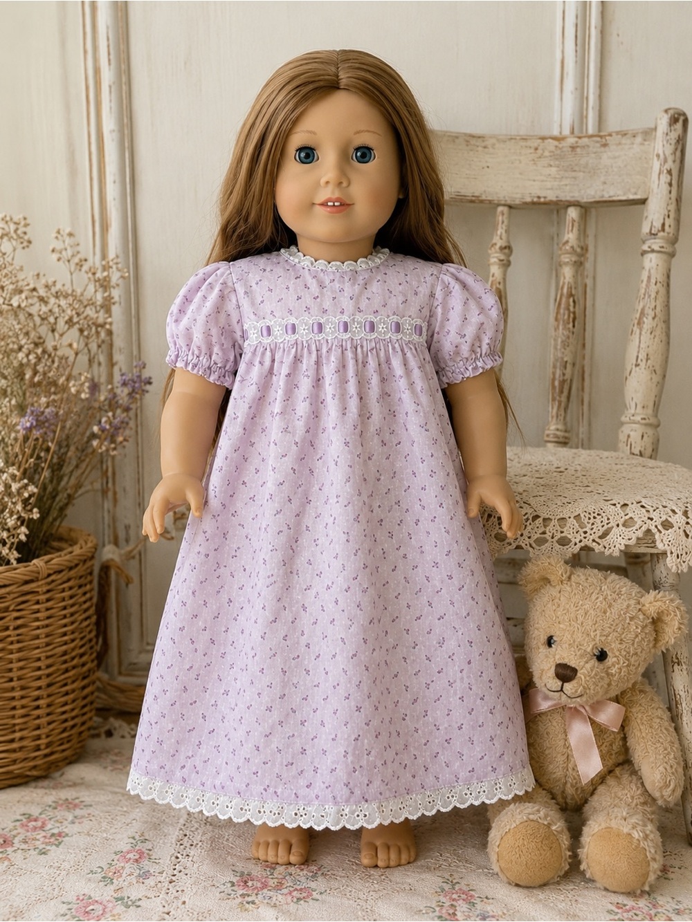 18” doll dress fits 22-24” doll , vintage doll dress - doll not included